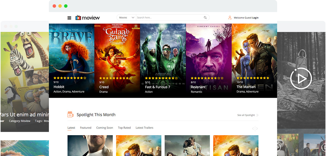 Shaper Moview  for Joomla 3 网站前台响应式模板