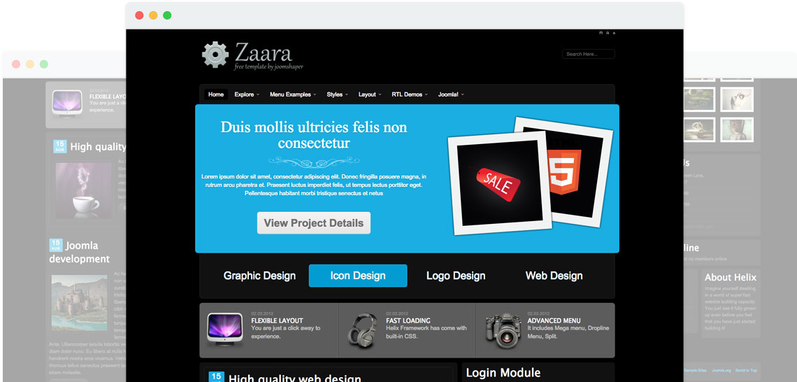 Shaper Zaara for Joomla! 3 响应式网站前台模板 